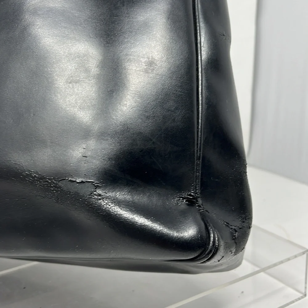 Furla Black Leather Tote Laptop Bag with Shoulder Strap
